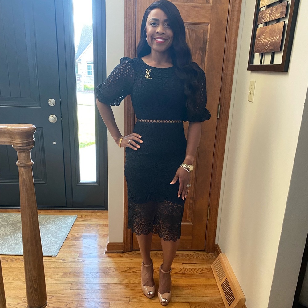 Black midi dress